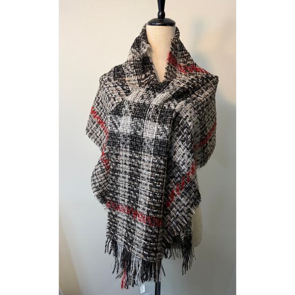 RARE Authentic Y2K Burberry Wool Mohair Boucle Check Scarf Made in France - Picture 3 of 9